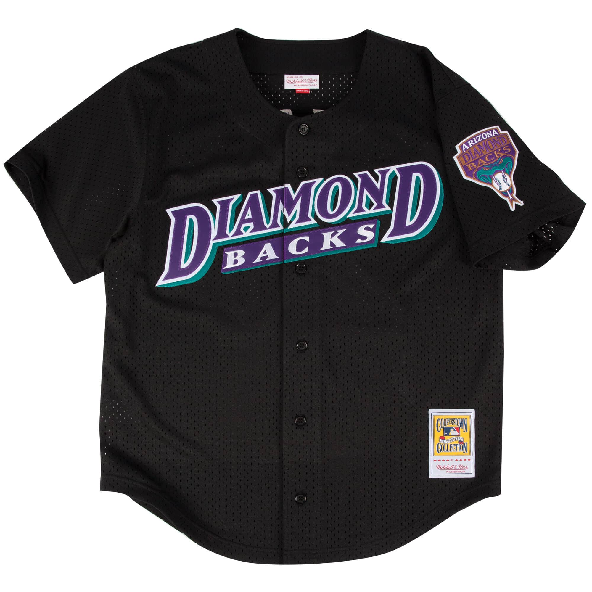 Randy Johnson Arizona Diamondbacks MLB Mitchell & Ness Maillot BP authentique 1999 noir pour homme