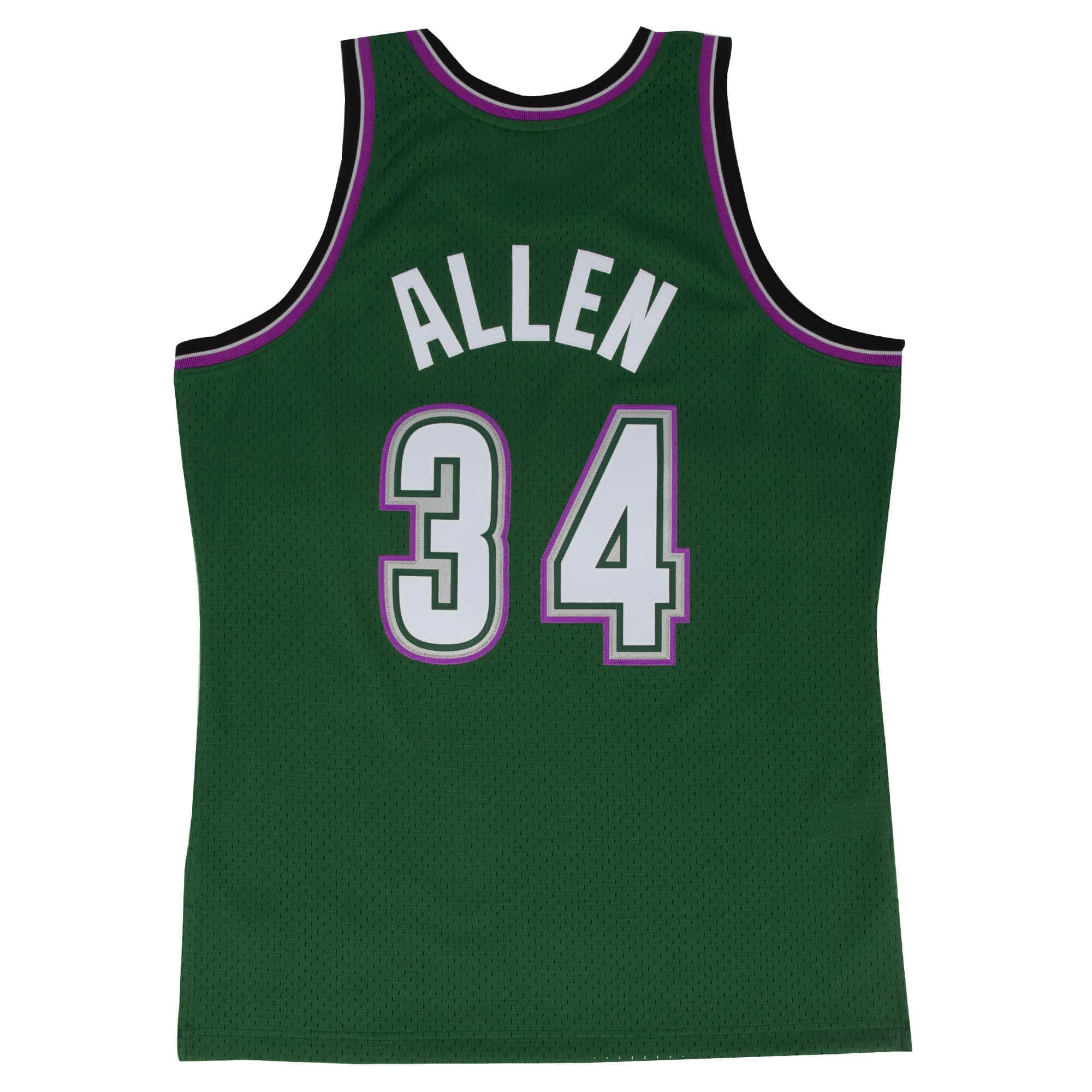 Ray Allen Milwaukee Bucks NBA Mitchell & Ness Homme Vert 1996-97 Alternate Hardwood Classics Swingman Maillot