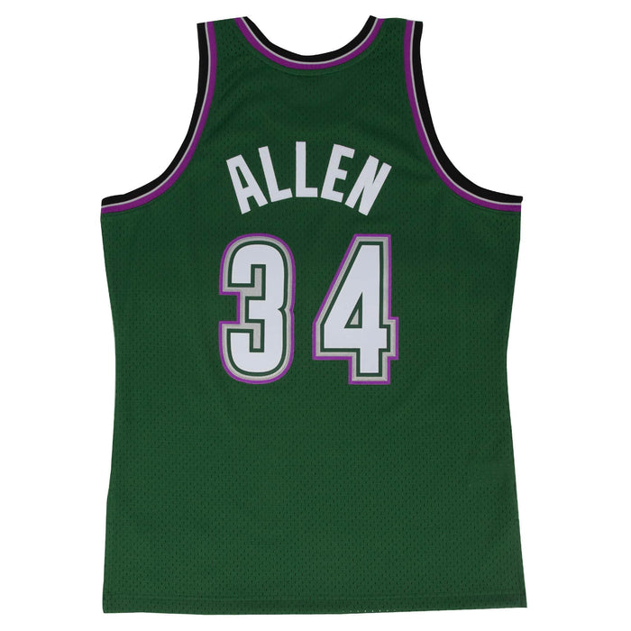 Ray Allen Milwaukee Bucks NBA Mitchell & Ness Men's Green 1996-97 Alternate Hardwood Classics Swingman Jersey