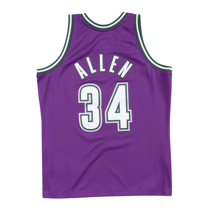 Ray Allen Milwaukee Bucks NBA Mitchell & Ness Men's Purple 2000-01 Hardwood Classics Swingman Jersey