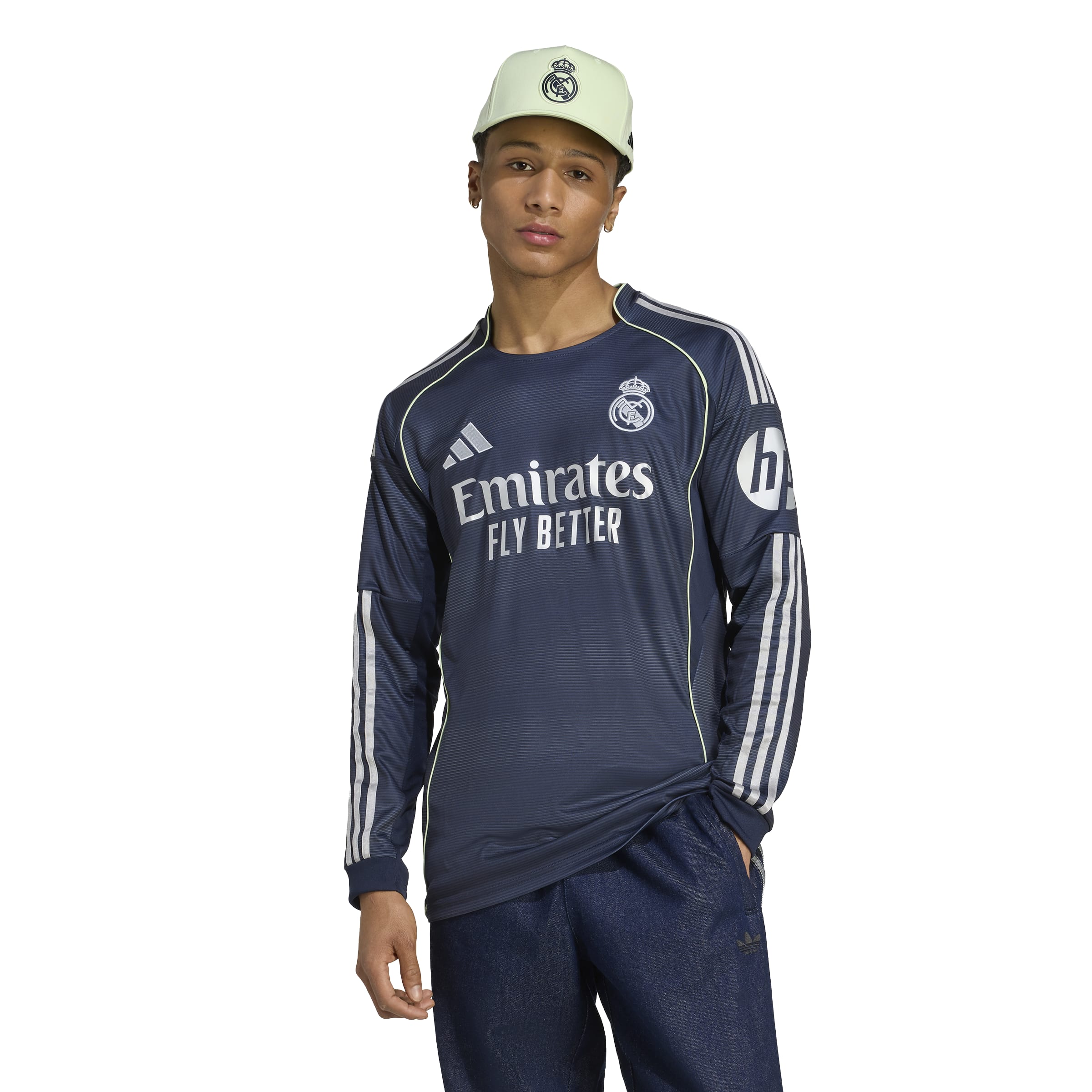 Maillot à manches longues Réplique Real Madrid La Liga Adidas pour homme - Bleu marine 2025/26