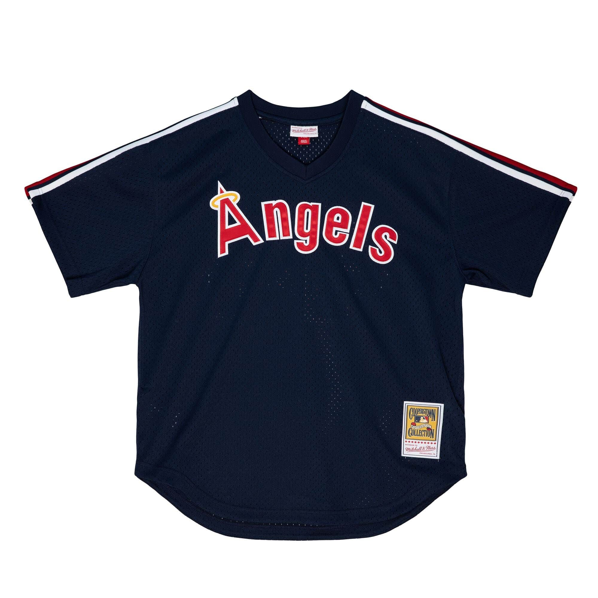 Reggie Jackson California Angels MLB Mitchell & Ness Men's Navy 1984 Authentic BP Jersey