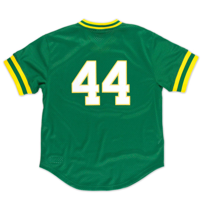 Reggie Jackson Oakland Athletics MLB Mitchell & Ness Men's Green 1987 Authentic BP Jersey