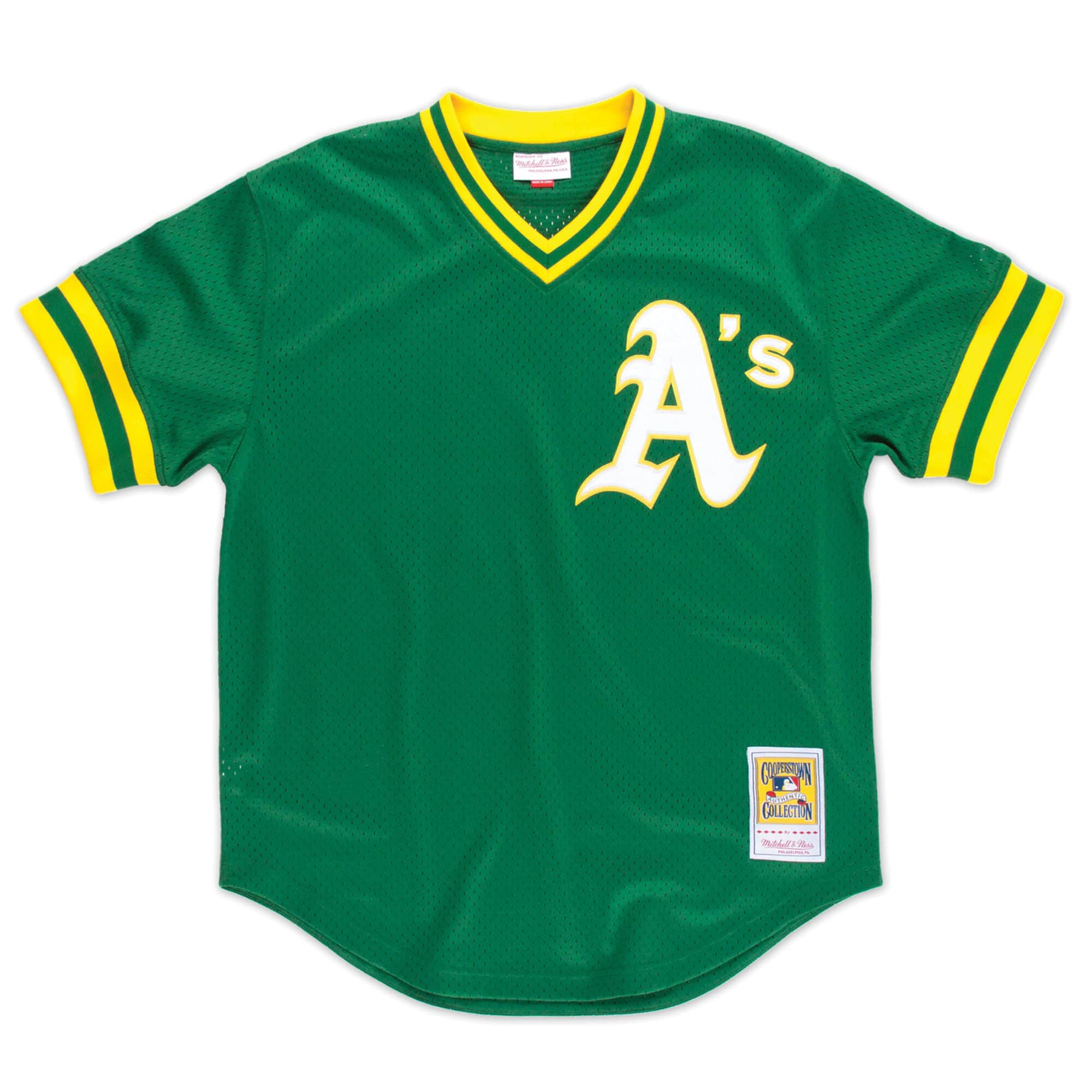 Reggie Jackson Oakland Athletics MLB Mitchell & Ness Men's Green 1987 Authentic BP Jersey