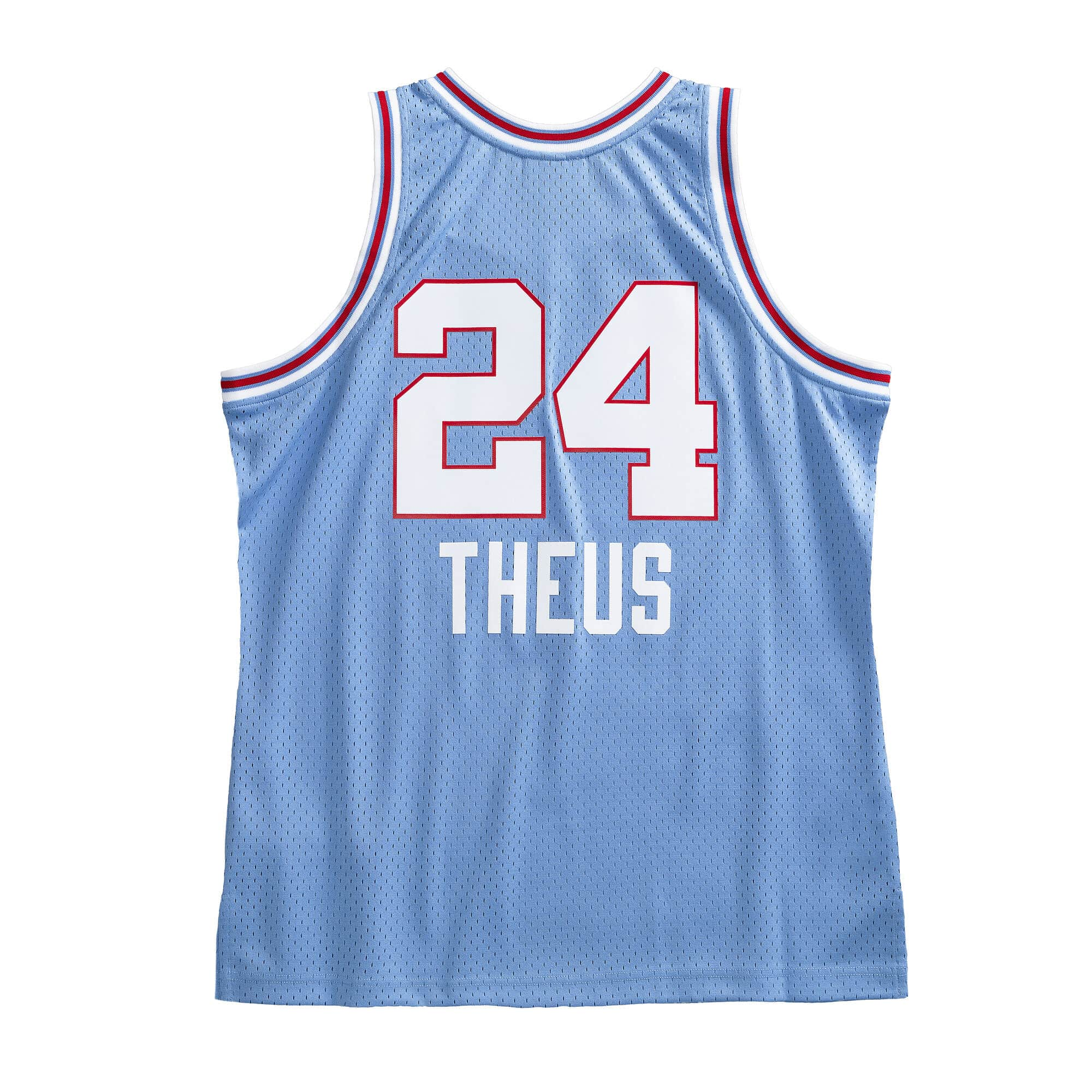 Reggie Theus Sacramento Kings NBA Mitchell & Ness Homme Bleu Clair 1985-86 Hardwood Classics Swingman Maillot