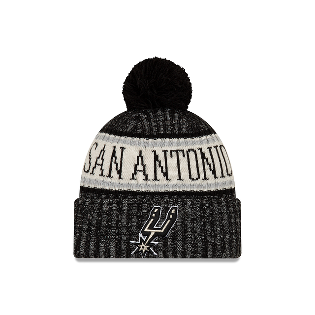 San Antonio Spurs NBA New Era Men's Black Sport Cuff Pom Knit