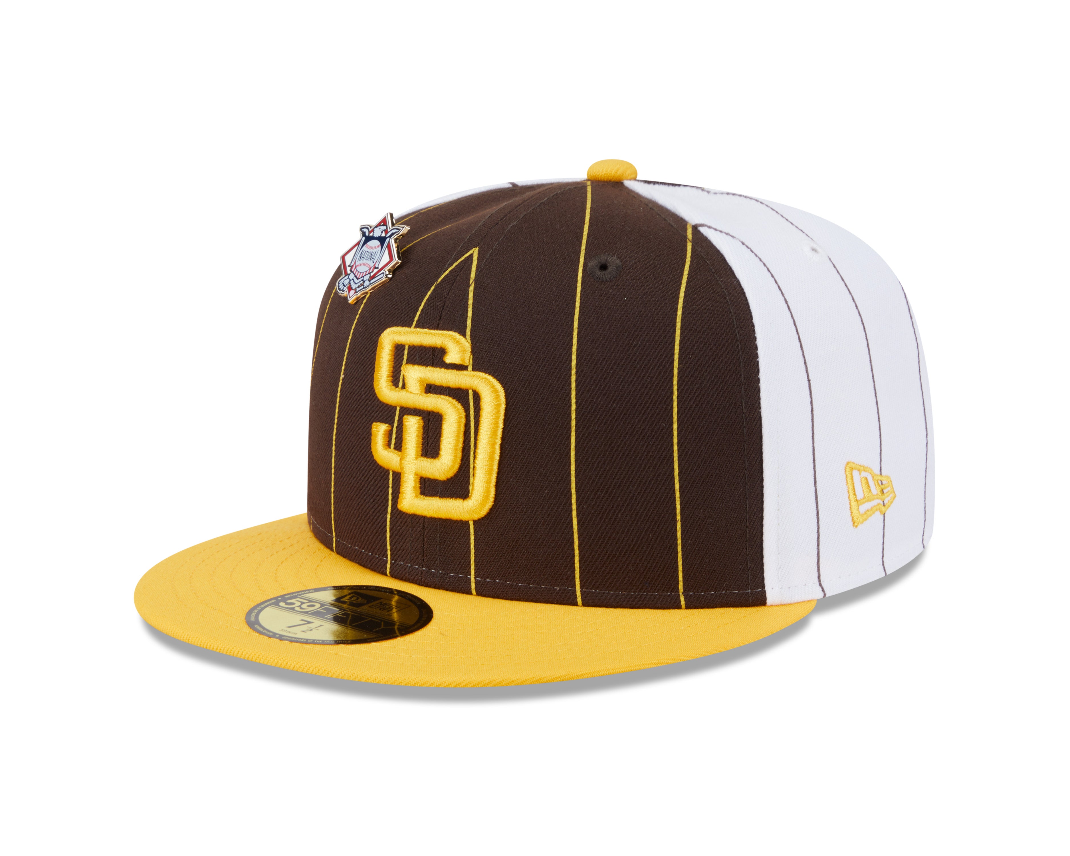 San Diego Padres MLB New Era Men's Brown 59Fifty Two Tone Pinstripe Fitted Hat