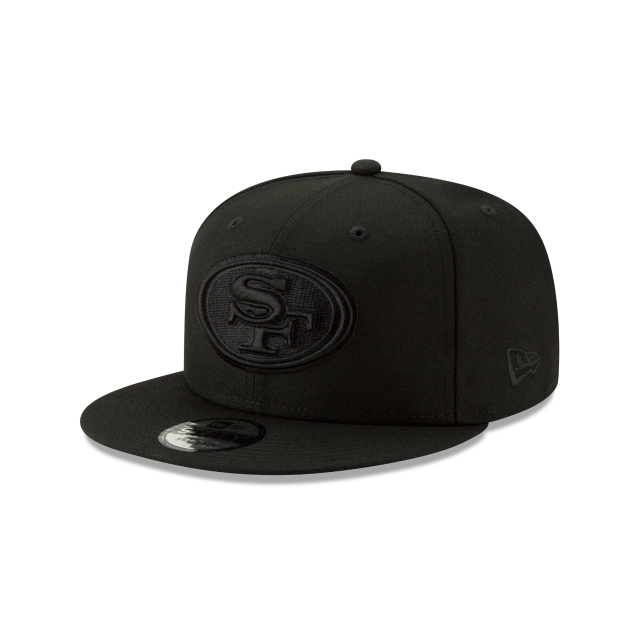 San Francisco 49ers NFL New Era pour hommes, noir sur noir 9Fifty Basic Snapback