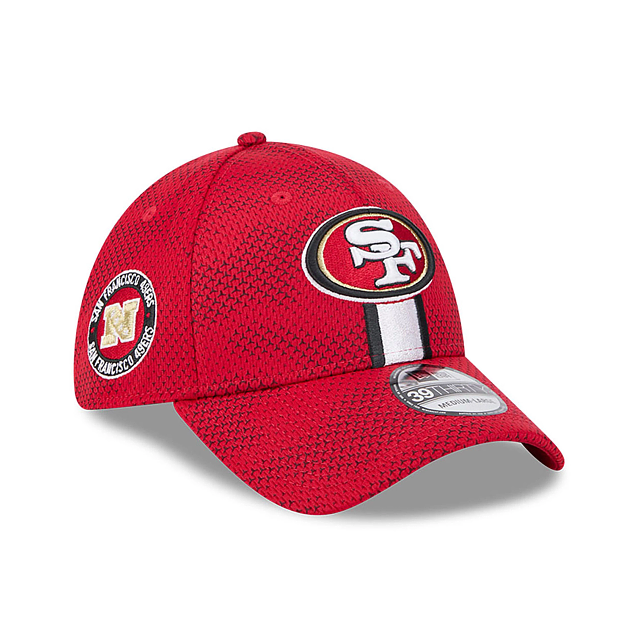 San Francisco 49ers NFL New Era Men's Red 39Thirty 2024 Sideline Stretch Fit Hat