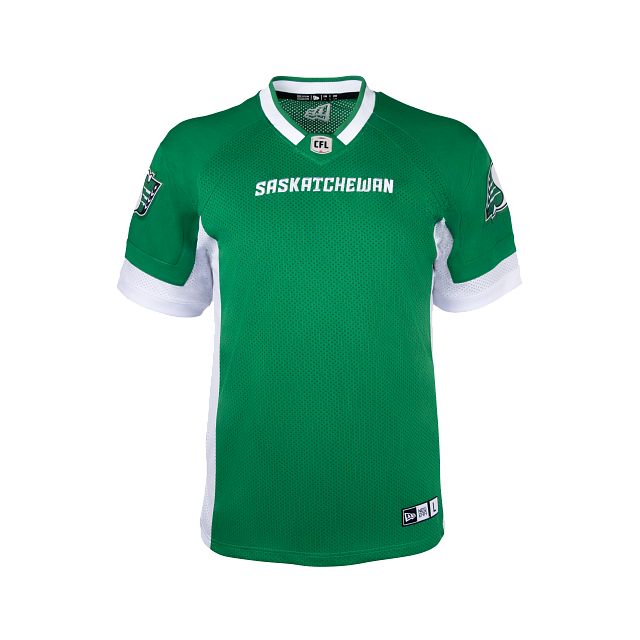 Maillot réplique à domicile vert pour homme des Roughriders de la Saskatchewan CFL New Era