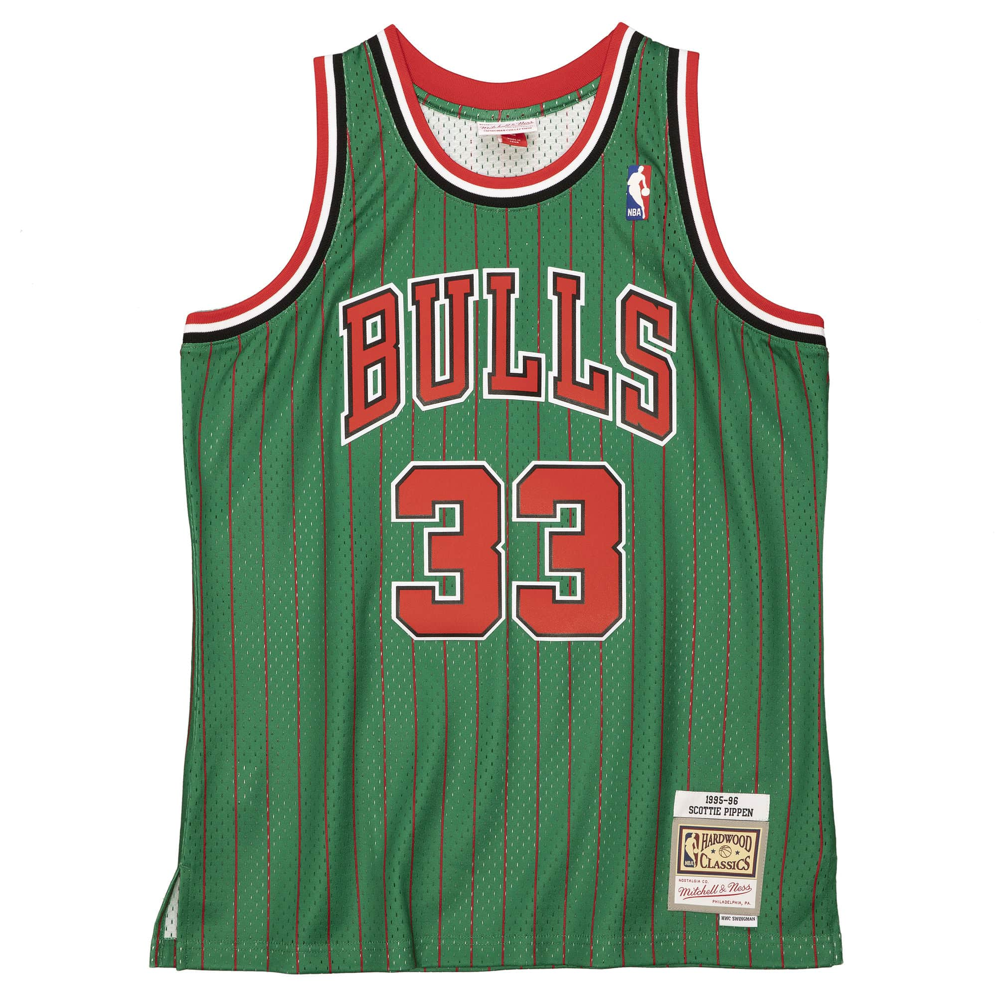 Scottie Pippen Chicago Bulls NBA Mitchell & Ness Homme Vert 1995-96 Hardwood Classics Swingman Maillot