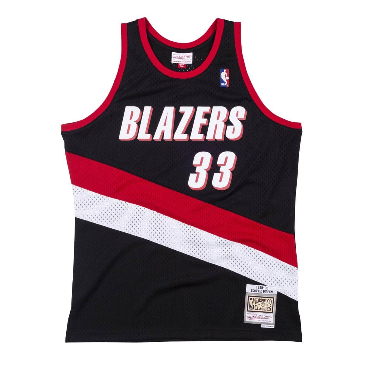 Scottie Pippen Portland Trail Blazers NBA Mitchell & Ness Homme Noir 1999-00 Hardwood Classics Swingman Maillot