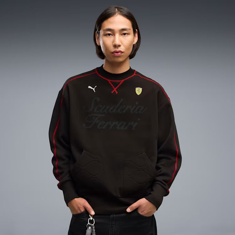 Scuderia Ferrari F1 Puma Men's Black T7 Premium Crew Sweatshirt