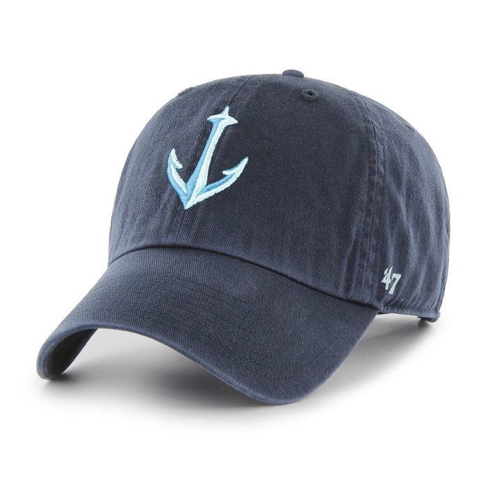 Seattle Kraken NHL 47 Brand Men's Navy Anchor Logo Clean Up Adjustable Hat
