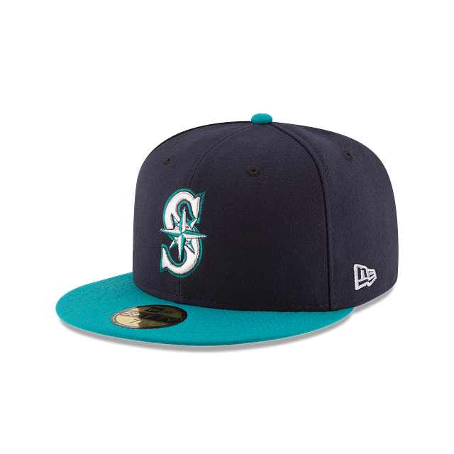 Seattle Mariners MLB New Era Casquette ajustée alternative bleu marine/bleu sarcelle 59Fifty Authentic Collection pour hommes