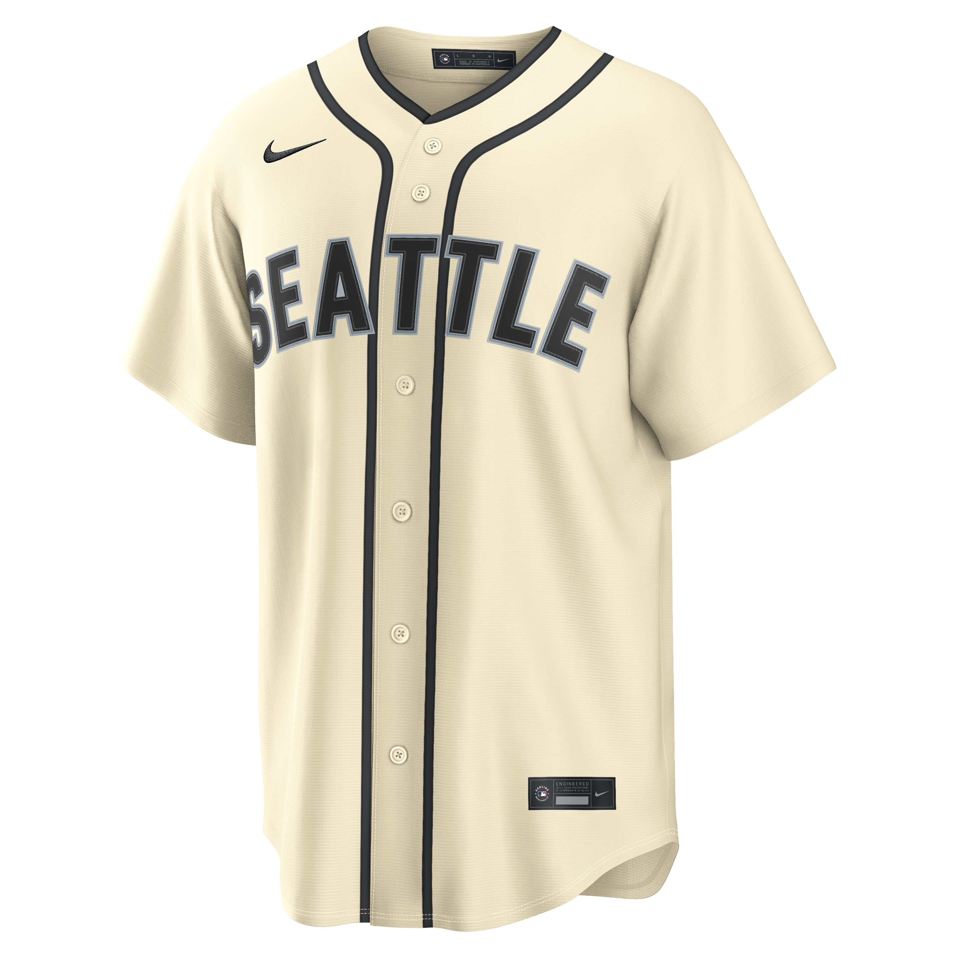 Seattle Mariners MLB Nike Men's Cream Alternate Replica Jersey