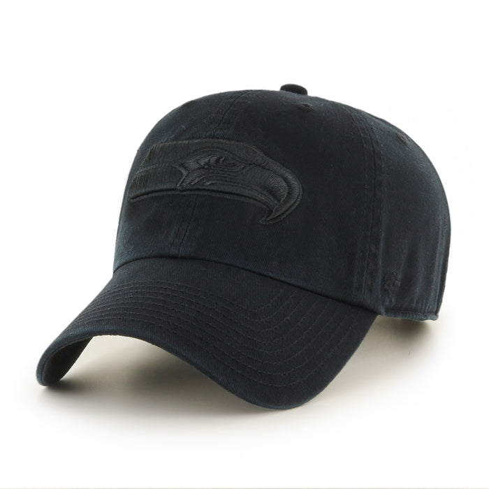 Seattle Seahawks NFL 47 Brand Men's Black On Black Clean up Adjustable Hat