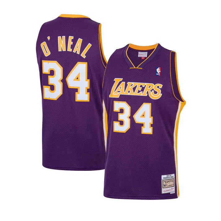 Shaquille O'Neal Los Angeles Lakers NBA Mitchell & Ness Maillot Swingman Violet 1999-2000 Hardwood Classics pour homme