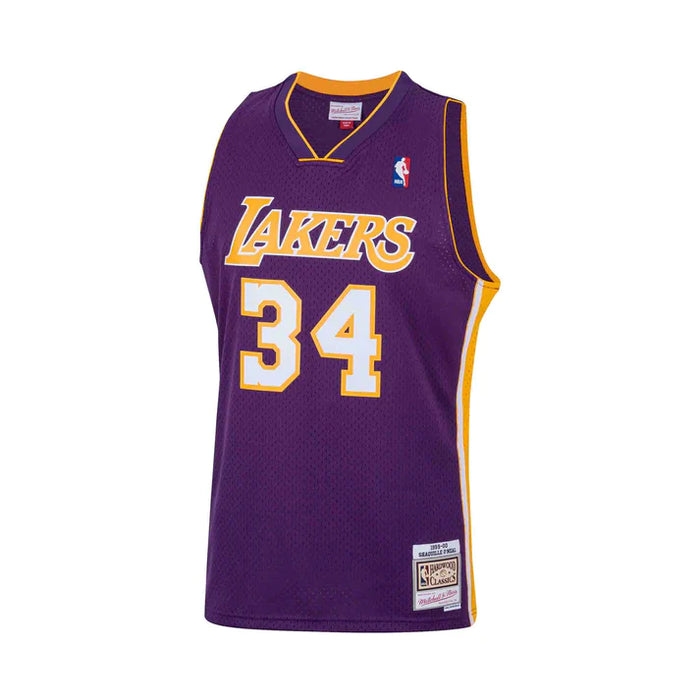 Shaquille O'Neal Los Angeles Lakers NBA Mitchell & Ness Men's Purple 1999-2000 Hardwood Classics Swingman Jersey