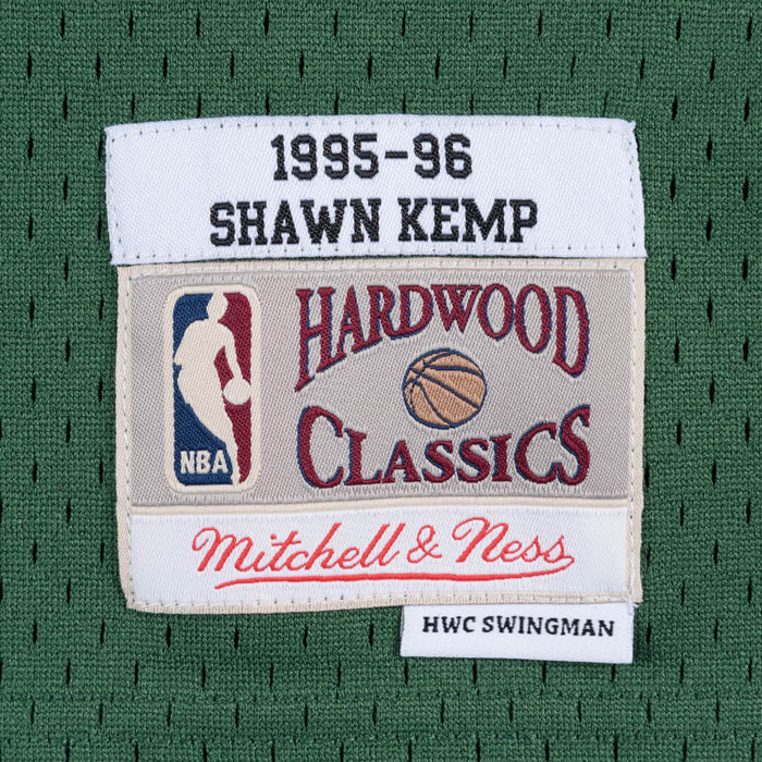 Shawn Kemp Seattle Supersonics NBA Mitchell & Ness Men's Green 1995-96 Hardwood Classics Swingman Jersey