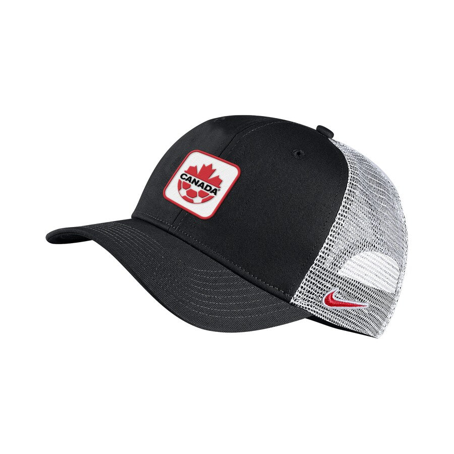 Canada Soccer FIFA Nike Snapback Trucker en sergé noir pour hommes