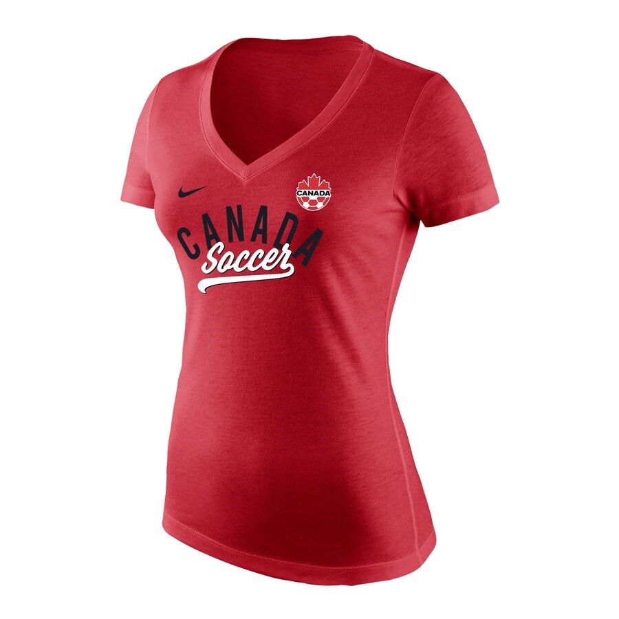 Canada Soccer FIFA Nike T-shirt tri-mélange rouge pour femmes