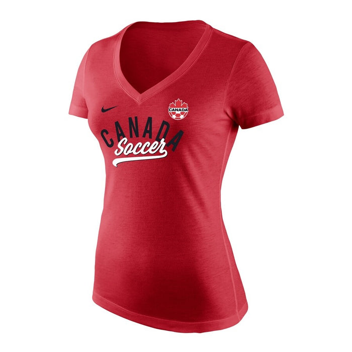 Canada Soccer FIFA Nike Women's Red Tri Blend T-Shirt