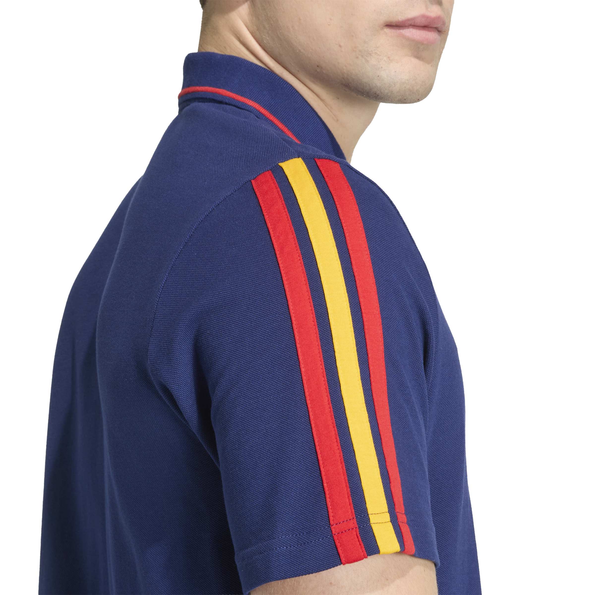 Polo bleu marine Adidas DNA pour homme, équipe nationale espagnole FIFA