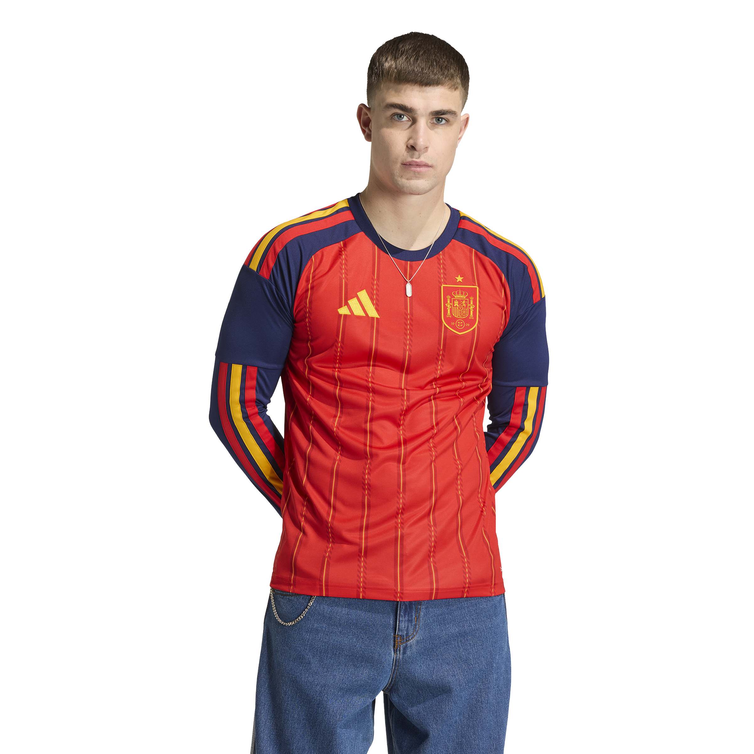 Spain National Team FIFA Adidas Men's Red 2025/26 Replica Long Sleeve Jersey