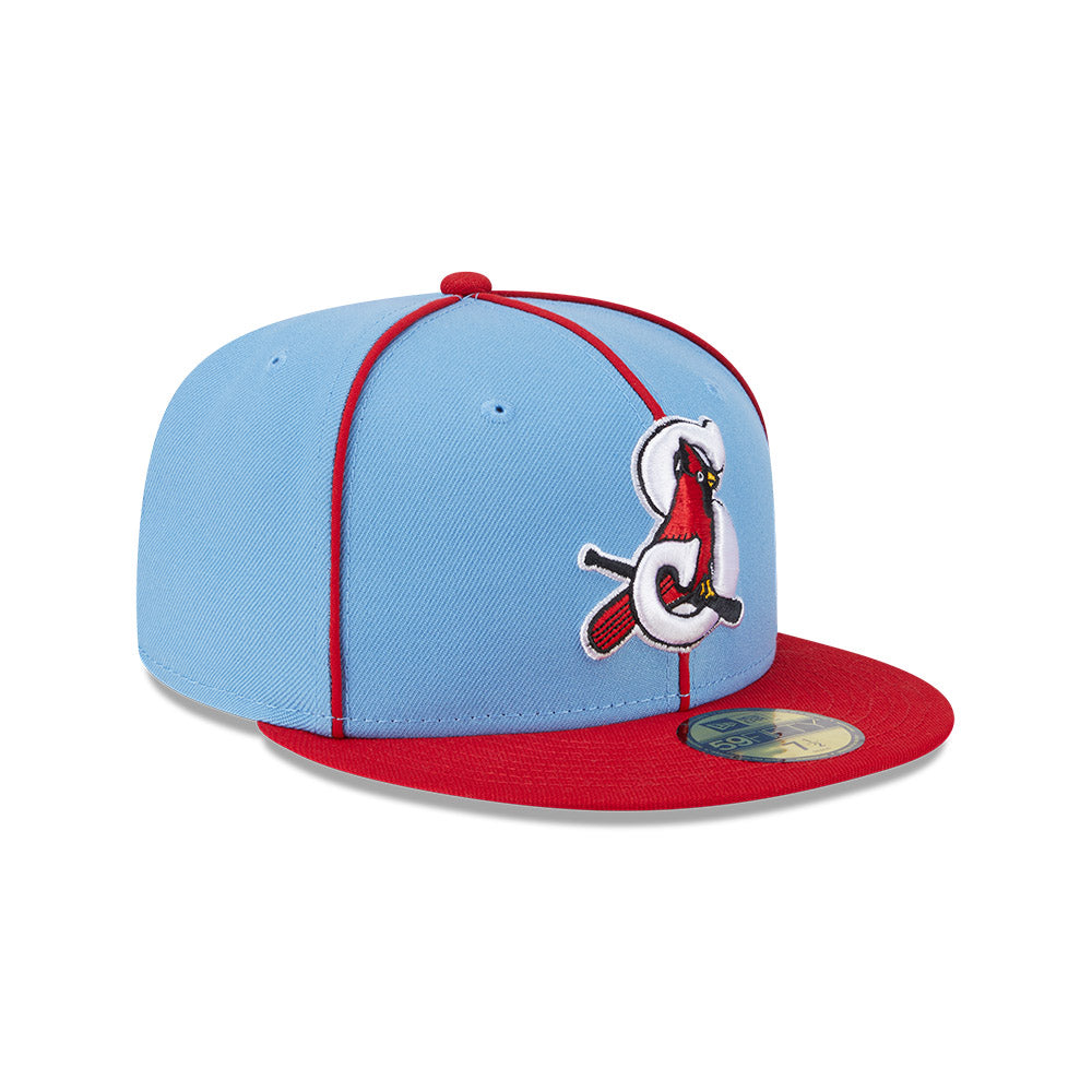 Casquette ajustée New Era 59Fifty Alternate Authentic Collection pour homme, bleu clair/rouge, des Cardinals de Springfield MiLB