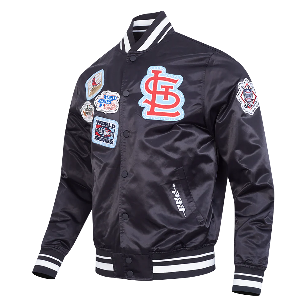 St. Louis Cardinals MLB Pro Standard Men's Black DIY Pick Stitch Rib Satin Jacket