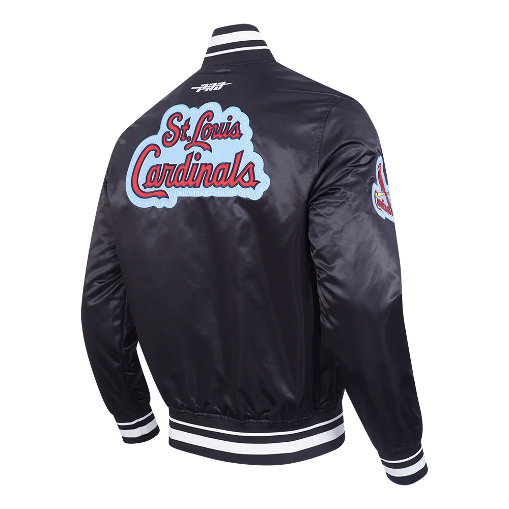 St. Louis Cardinals MLB Pro Standard Men's Black DIY Pick Stitch Rib Satin Jacket
