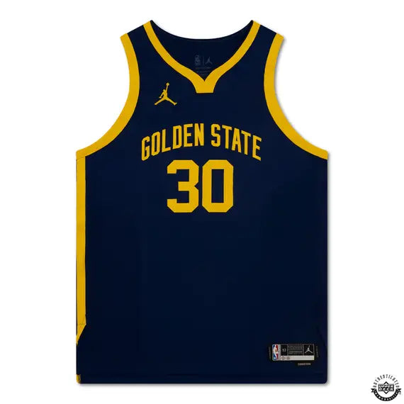 Stephen Curry Golden State Warriors NBA Jordan Brand Navy Autographed Statement Edition Authentic Jersey