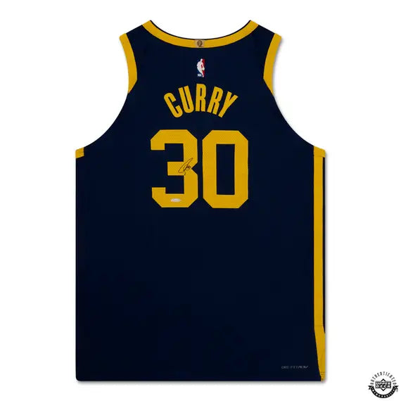 Stephen Curry Golden State Warriors NBA Jordon Brand Navy Autographed Statement Edition Authentic Jersey