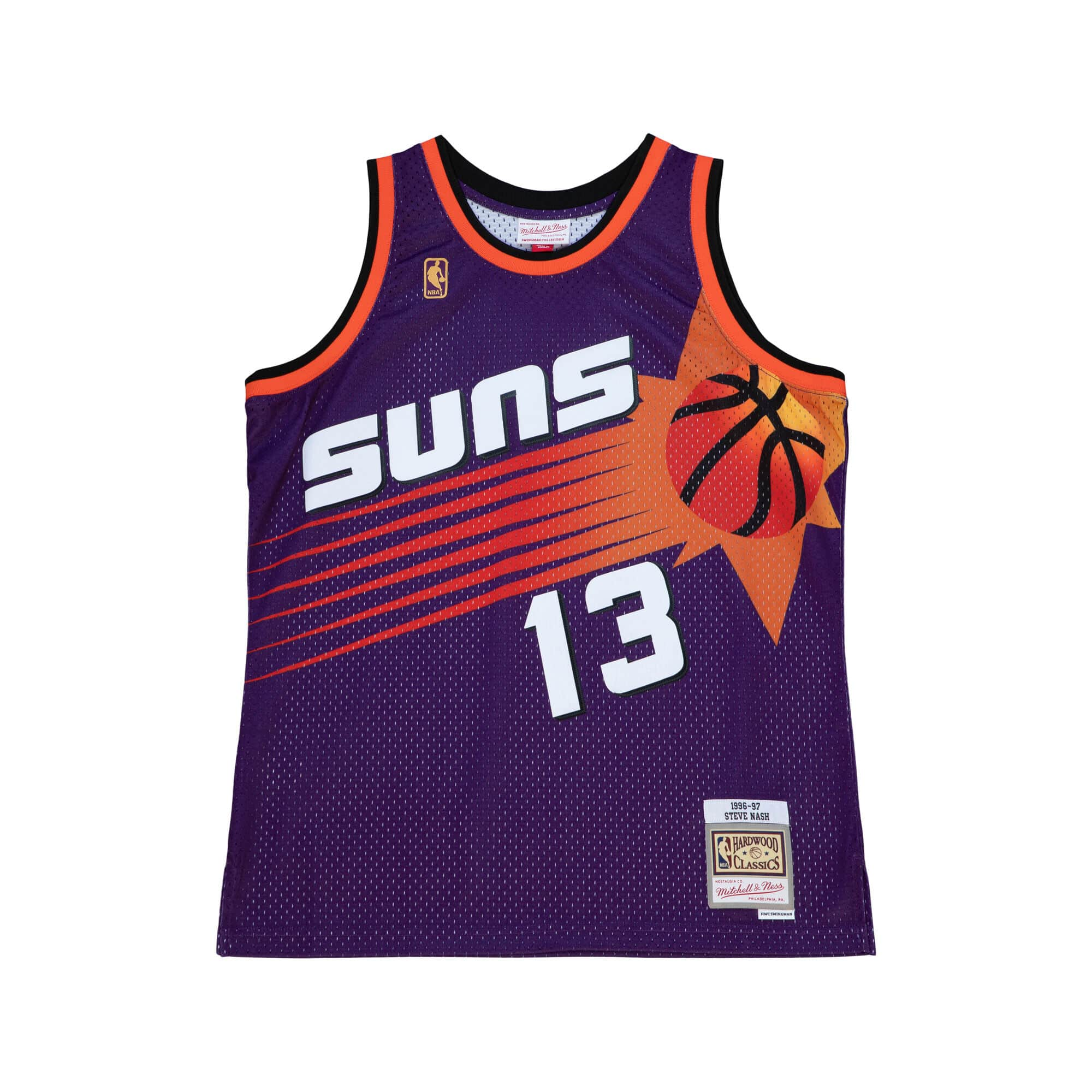 Steve Nash Phoenix Suns NBA Mitchell & Ness Men's Purple 1996-97 Hardwood Classics Swingman Jersey