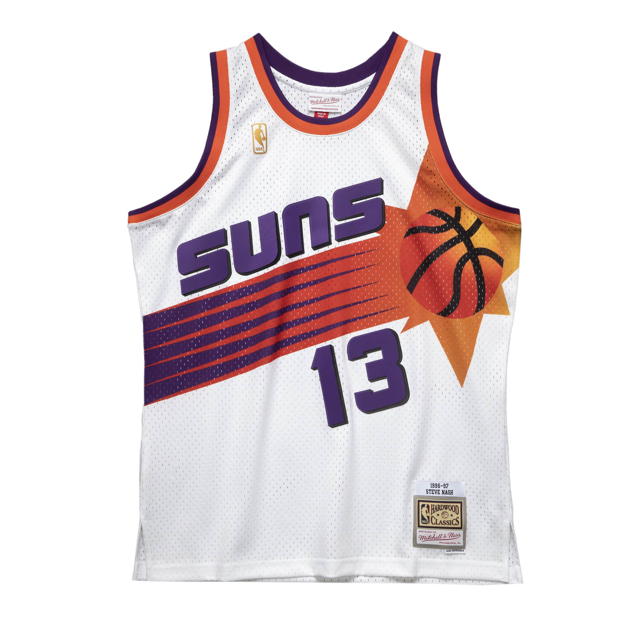 Steve Nash Phoenix Suns NBA Mitchell & Ness Homme Blanc 1996-97 Hardwood Classics Swingman Maillot