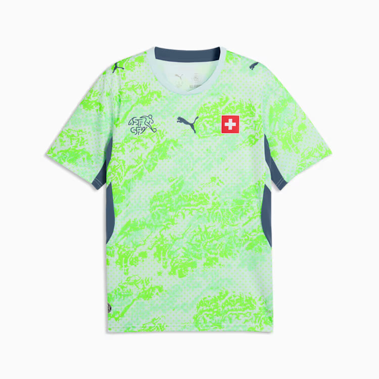 Switerzerland National Team FIFA Puma Men's Sea Glass Dark Indigo 2026 Away Replica Jersey
