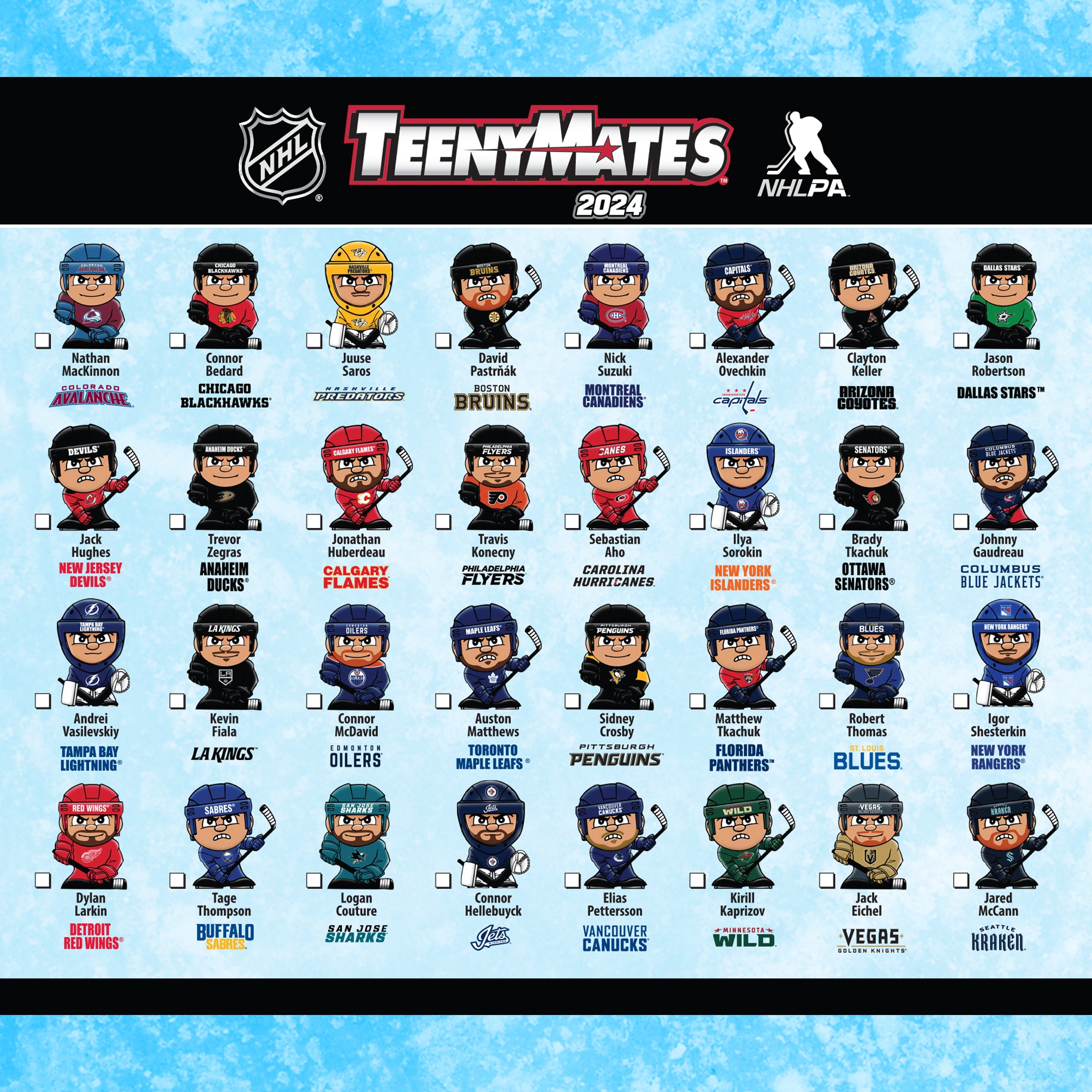 TeenyMates NHL Party Animal 2024 Pack aveugle