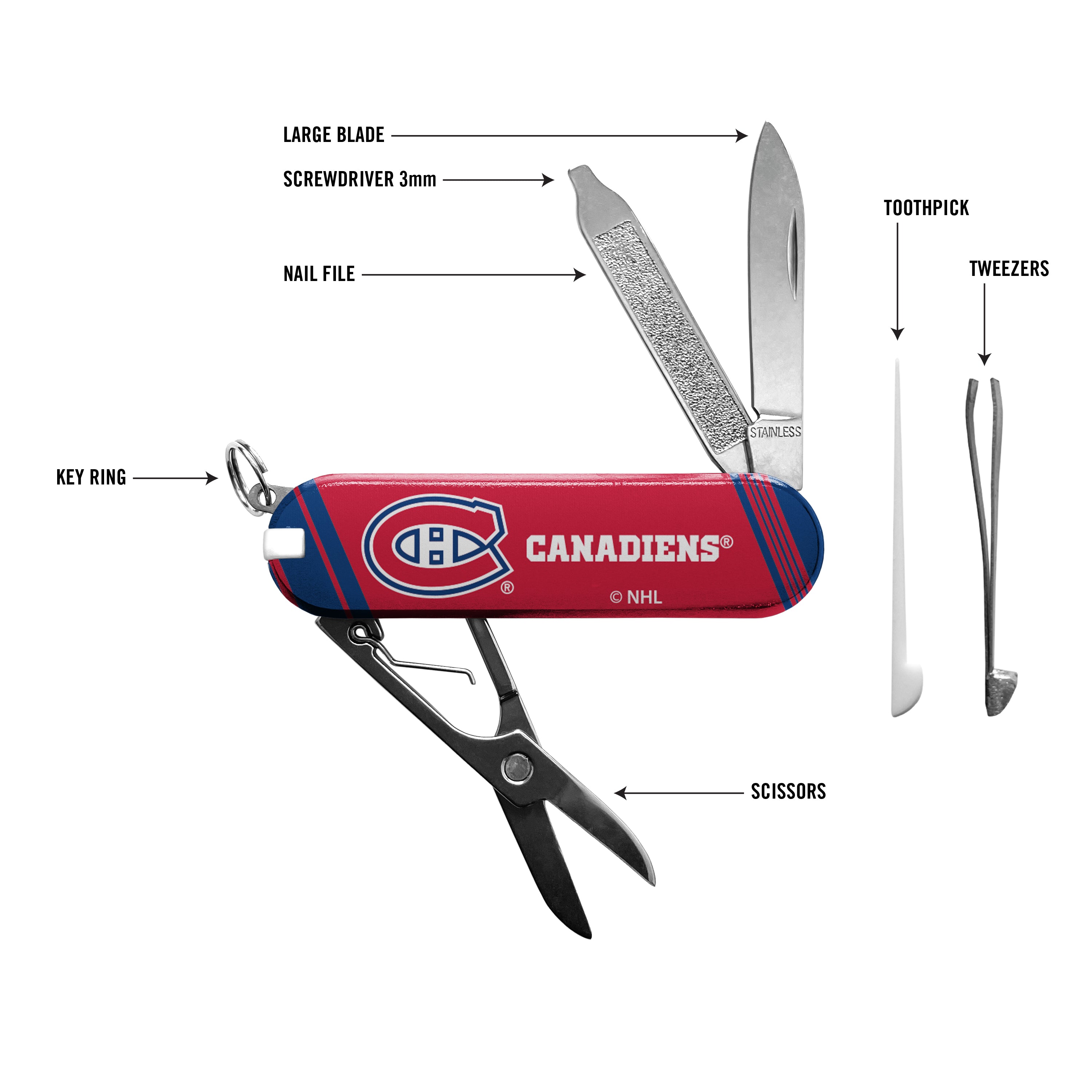 Outil multifonction de poche essentiel NHL TSV des Canadiens de Montréal