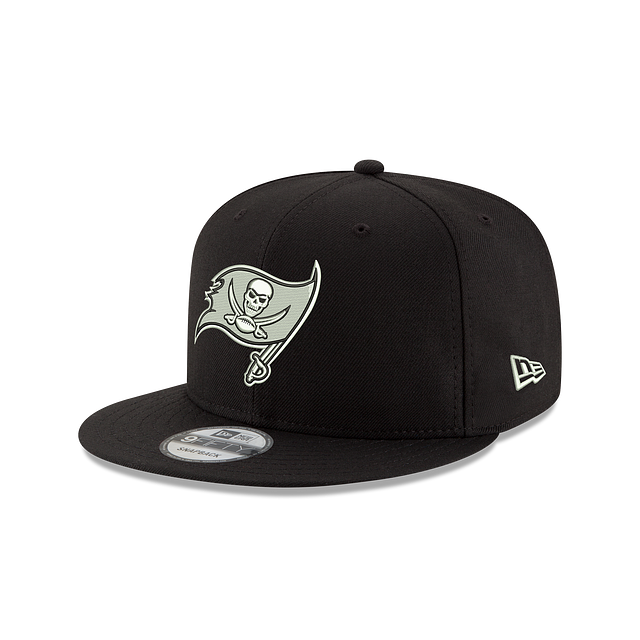 Tampa Bay Buccaneers NFL New Era Snapback de base noir blanc 9Fifty pour hommes