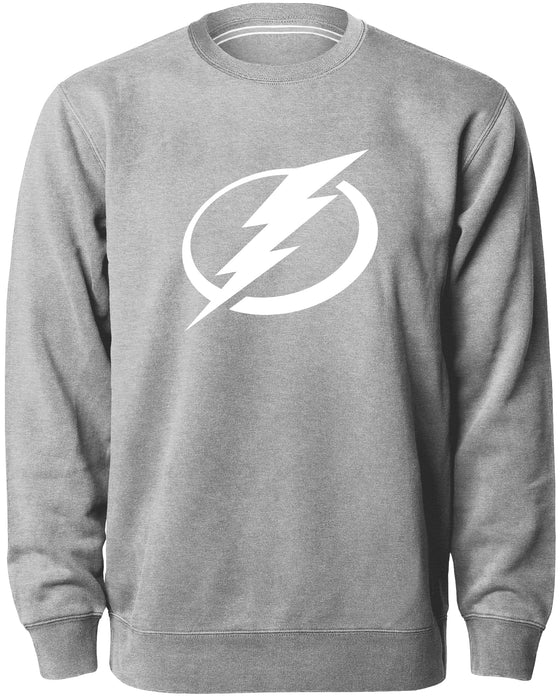 Tampa Bay Lightning NHL Bulletin Men's Athletic Grey Twill Logo Express Crew Sweater
