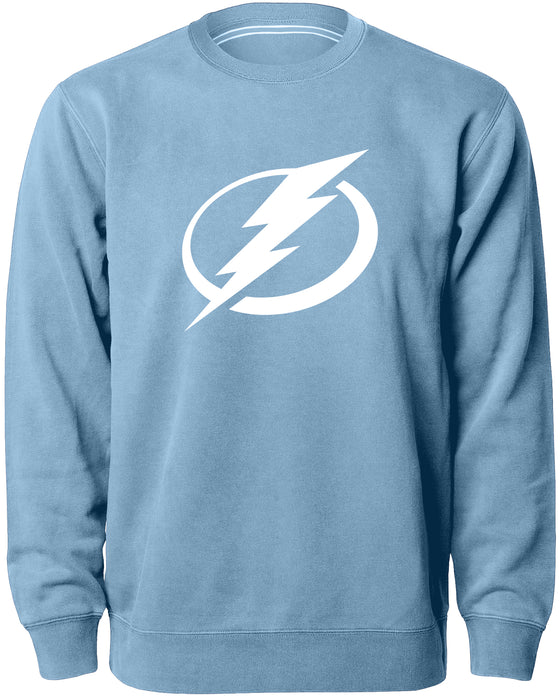 Tampa Bay Lightning NHL Bulletin Men's Light Blue Twill Logo Express Crew Sweater