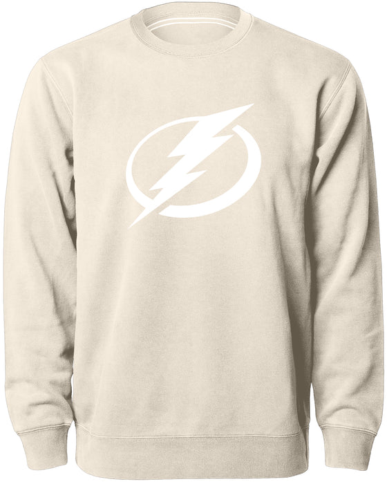 Tampa Bay Lightning NHL Bulletin Men's Natural Twill Logo Express Crew Sweater