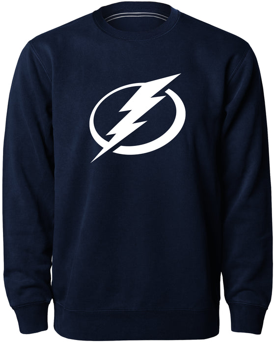 Tampa Bay Lightning NHL Bulletin Men's Navy Twill Logo Express Crew Sweater