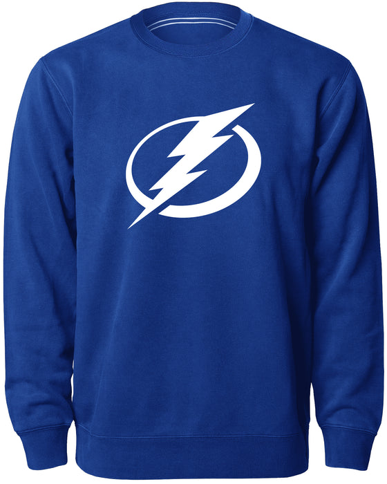 Tampa Bay Lightning NHL Bulletin Men's Royal Twill Logo Express Crew Sweater