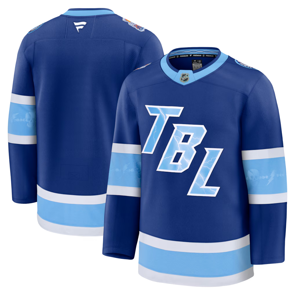 Maillot premium bleu pour homme Tampa Bay Lightning NHL Fanatics Branded, série stade 2026