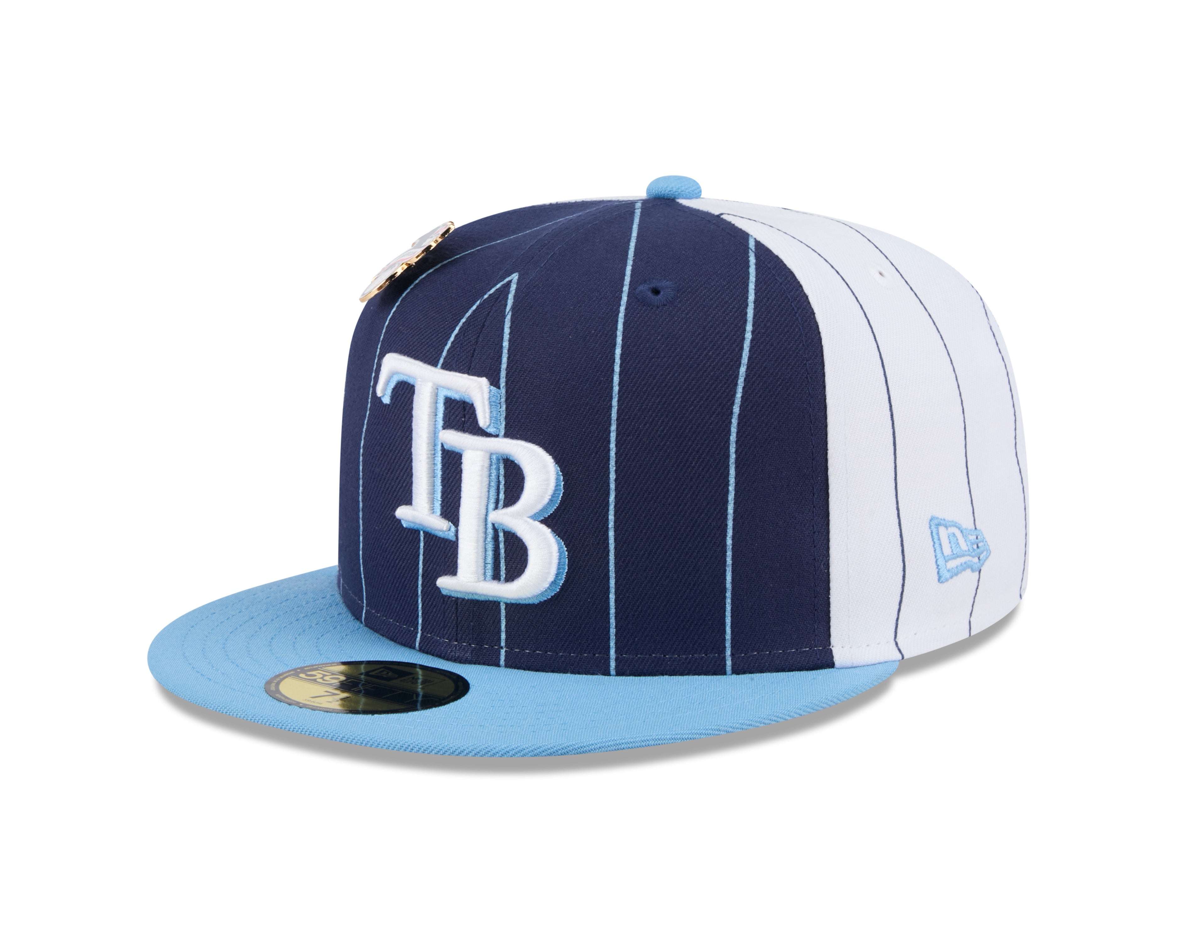 Tampa Bay Rays MLB New Era Men's Royal Blue 59Fifty Two Tone Pinstripe Fitted Hat