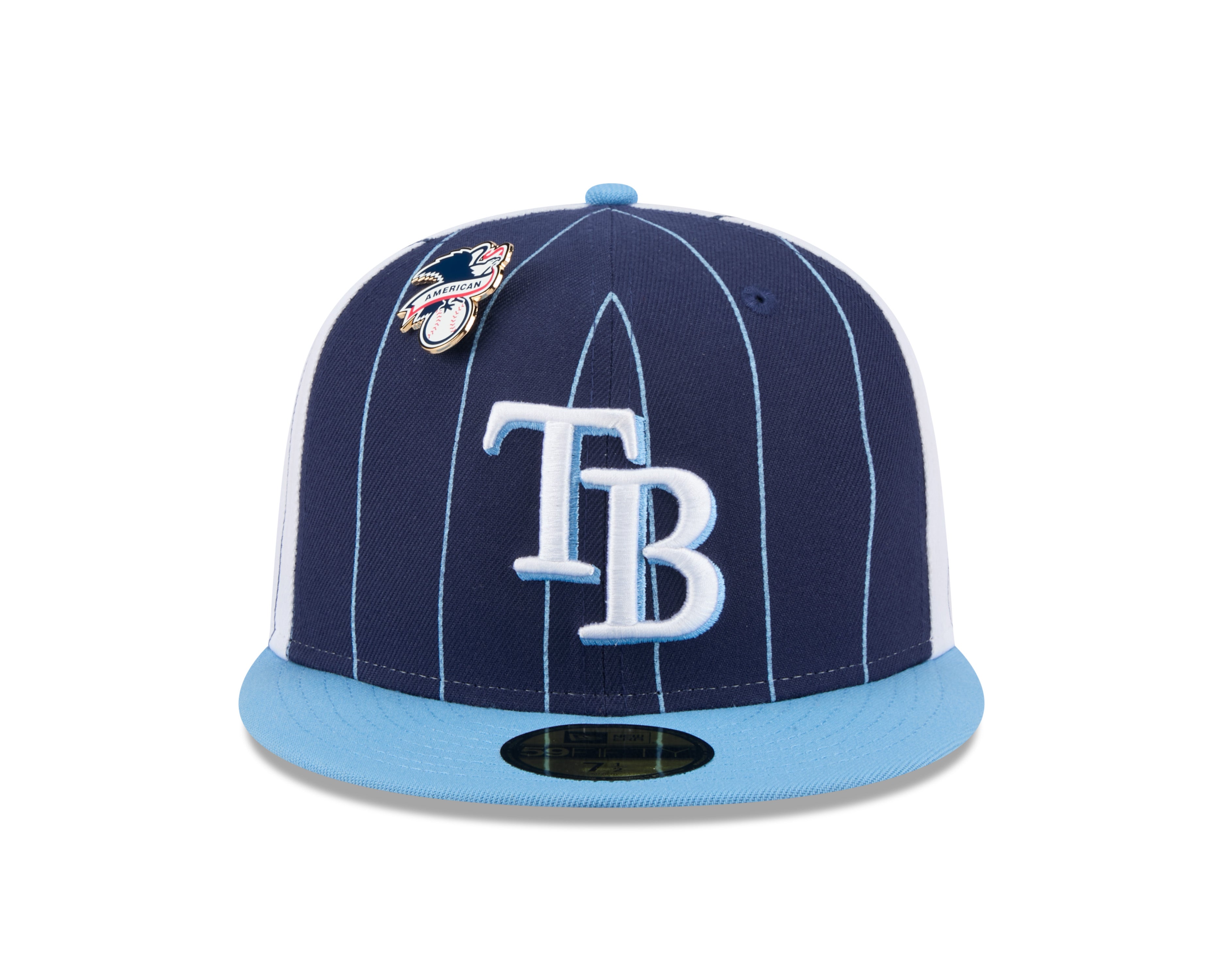 Tampa Bay Rays MLB New Era Men's Royal Blue 59Fifty Two Tone Pinstripe Fitted Hat