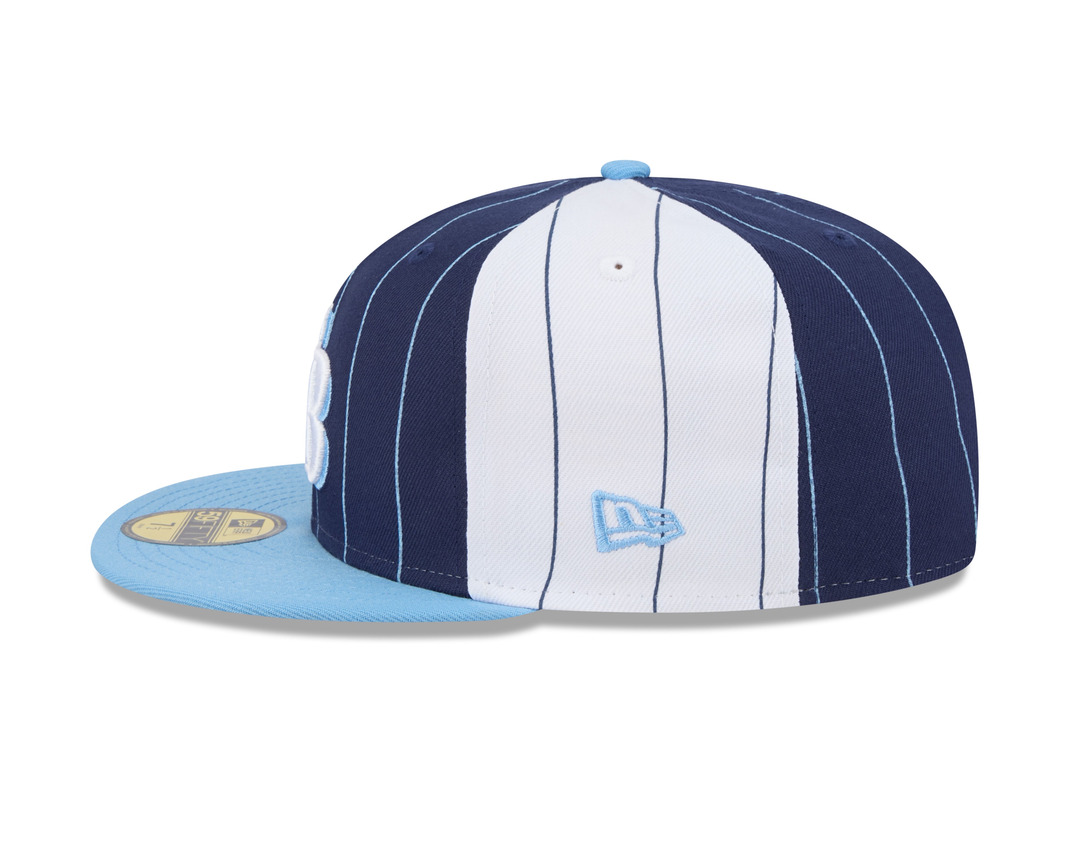 Tampa Bay Rays MLB New Era Men's Royal Blue 59Fifty Two Tone Pinstripe Fitted Hat