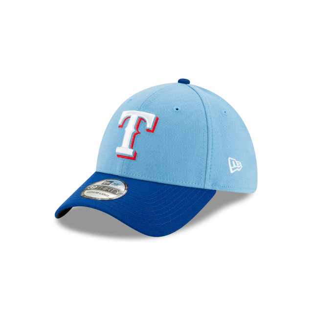 Texas Rangers MLB New Era Men's Light Blue 39Thirty Team Classic Alternate 2 Stretch Fit Hat